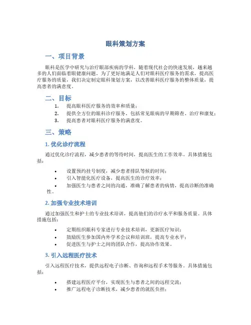 眼科策划方案