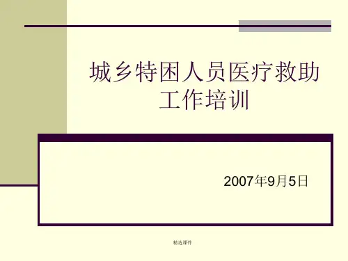 城乡特困人员医疗救助工作培训