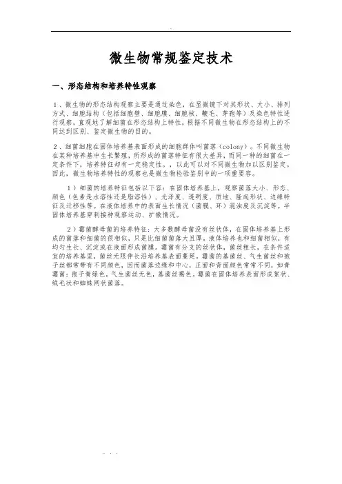 微生物常规鉴定技术(带图片)