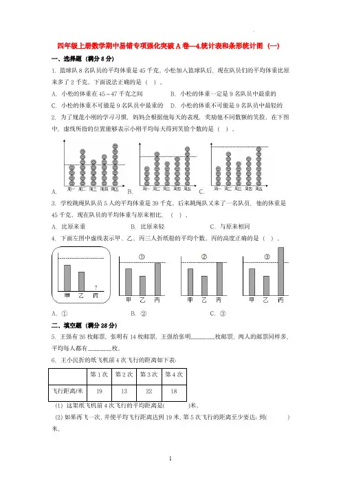【期中专项复习】期中易错专项强化突破A卷—4.统计表和条形统计图(一) 