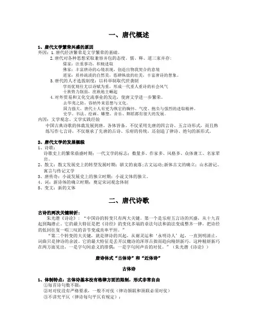 1唐代文学概述 初唐