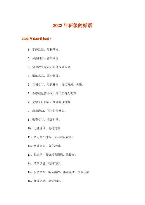 2023年班级的标语_1