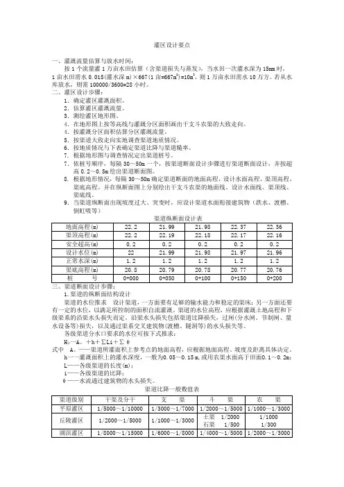 灌区设计要点