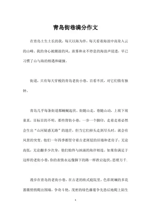 青岛街巷满分作文