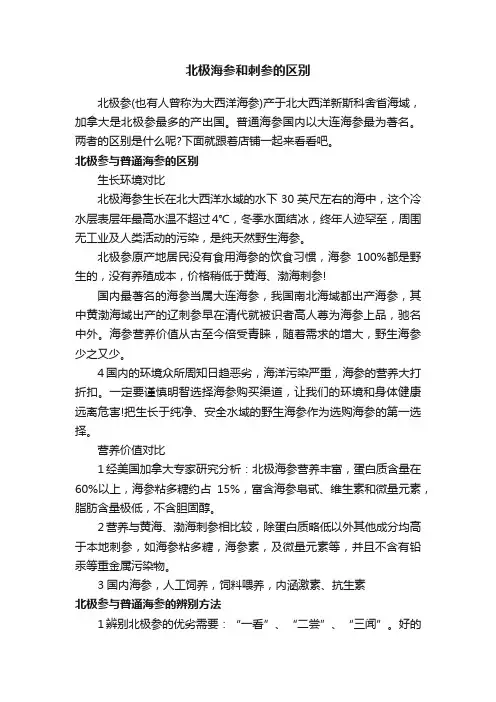 北极海参和刺参的区别
