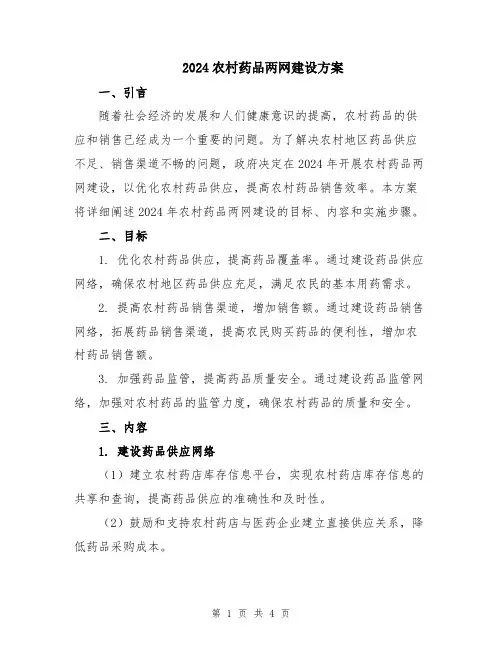 2024农村药品两网建设方案
