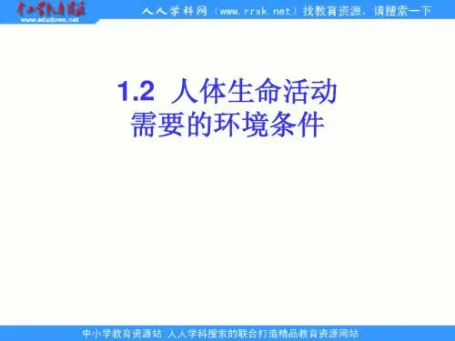 1.2.1人体生命活动需要的环境条件 课件 上海版生命科学八年级上册