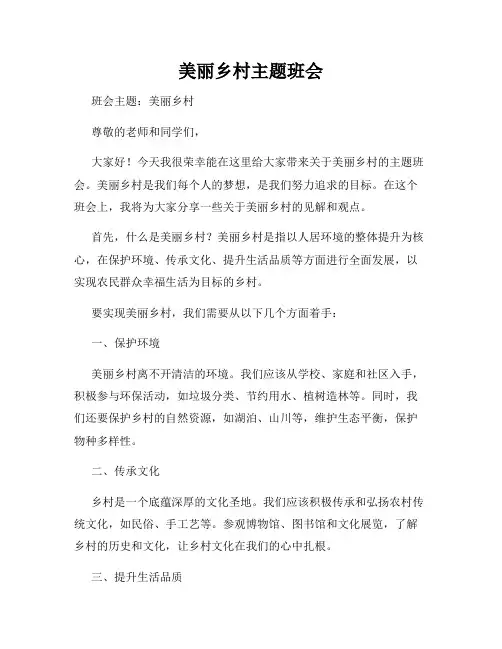 美丽乡村主题班会