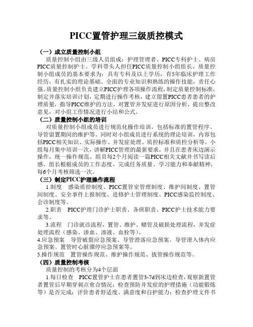 PICC护理门诊三级质控模式