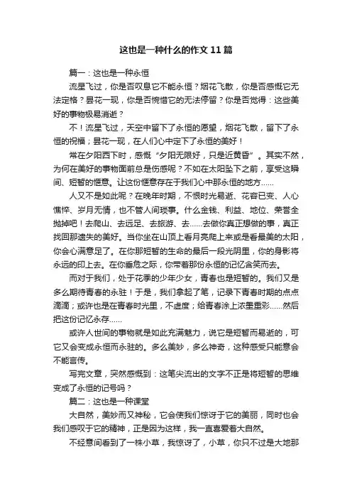 这也是一种什么的作文11篇