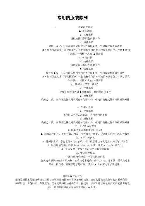 常用的服装陈列