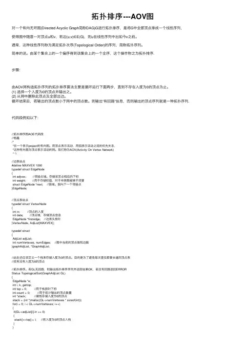 拓扑排序---AOV图