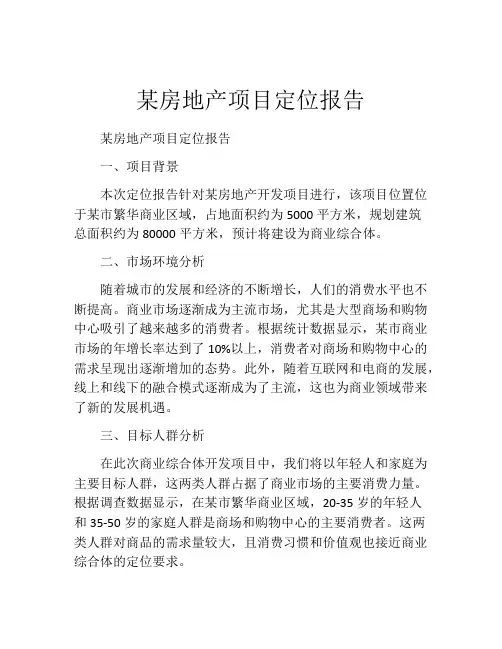 某房地产项目定位报告