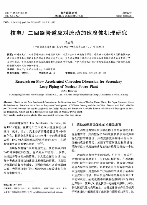 核电厂二回路管道应对流动加速腐蚀机理研究