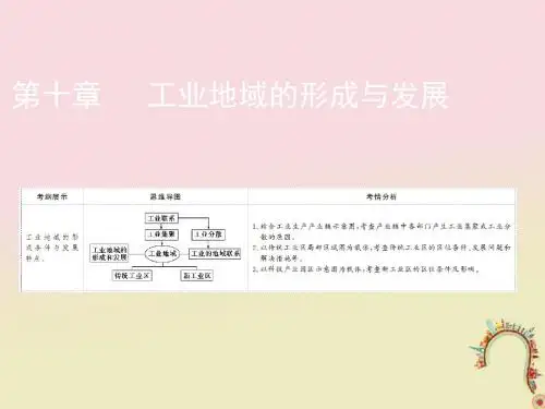 2019年高考地理一轮复习第十章工业地域的形成与发展第2讲工业地域的形成与工业区课件新人教版