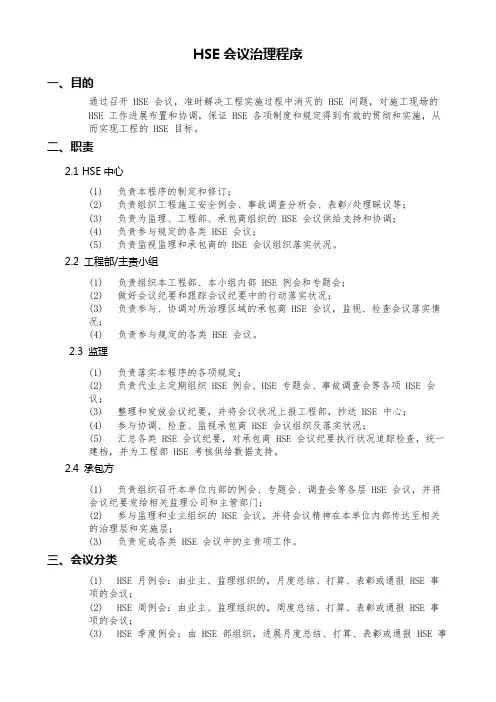 HSE会议管理程序