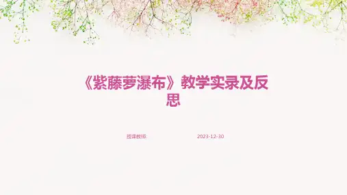 《紫藤萝瀑布》教学实录及反思