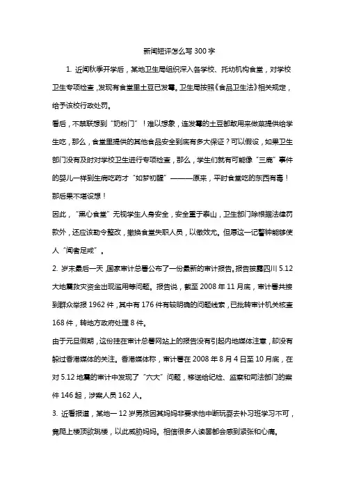 新闻短评怎么写300字