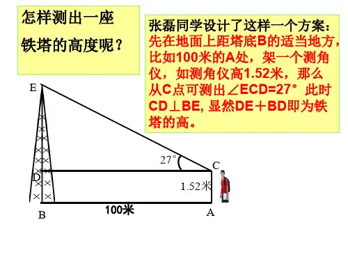 视线与水平线的夹角叫做仰角