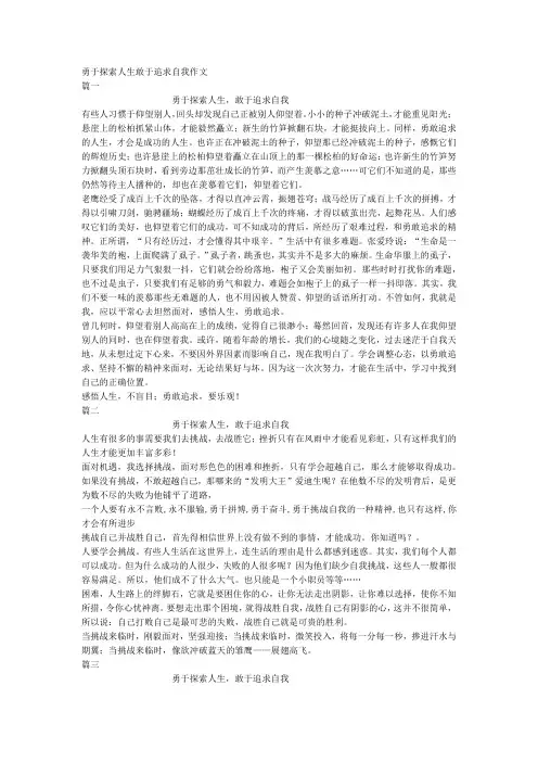 勇于探索人生敢于追求自我作文
