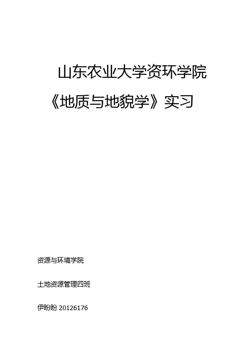 地质地貌实习报告