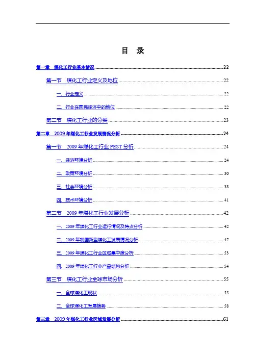 2010年煤化工行业风险分析报告1