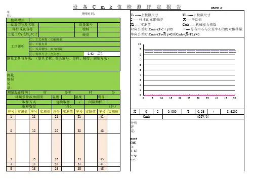 Cmk值检测评定报告-