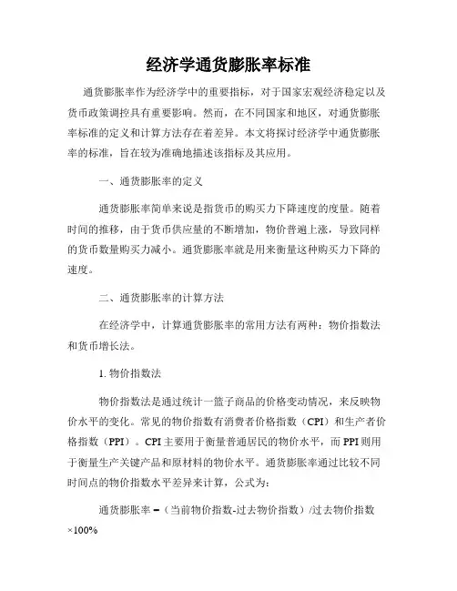 经济学通货膨胀率标准