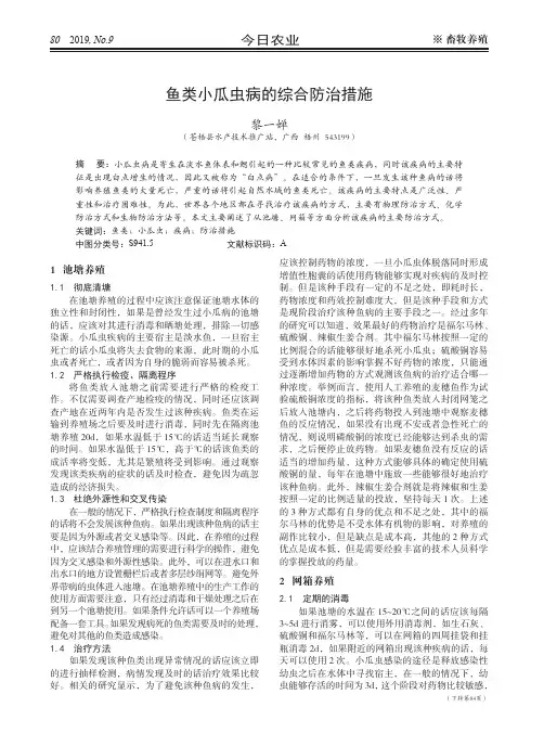 鱼类小瓜虫病的综合防治措施