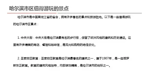 哈尔滨市区值得游玩的景点