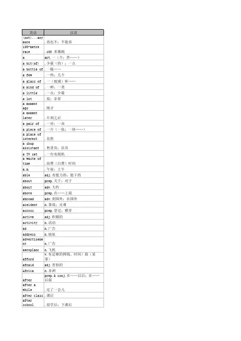 Book2初中英语单词