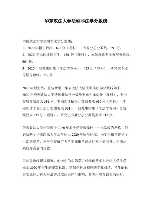 华东政法大学法硕非法学分数线
