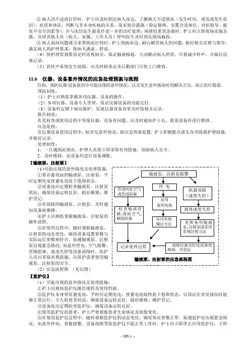 仪器、设备意外情况的应急处理预案与流程