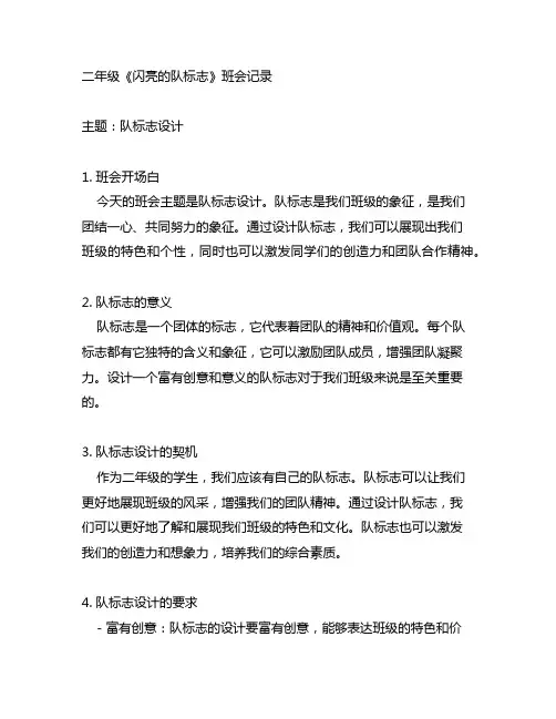 二年级《闪亮的队标志》班会记录