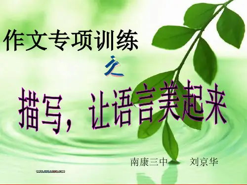初中作文专项训练之描写,让语言美起来优秀课件