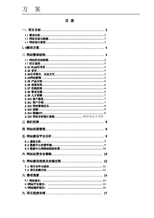 家居广场网站建设方案