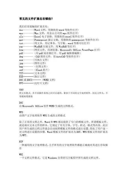 拓展名资料