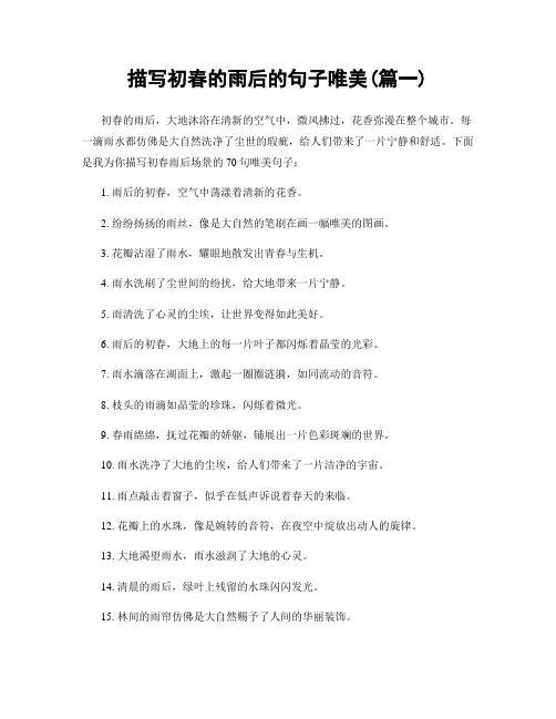 描写初春的雨后的句子唯美(精选两篇)