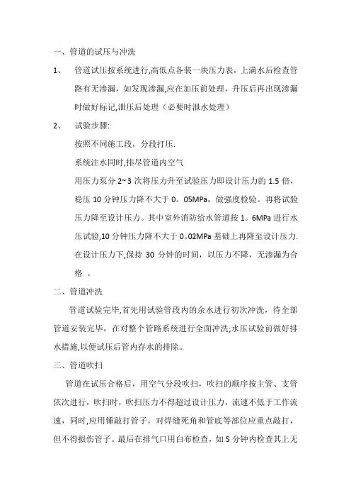 各种管道试压方法