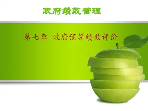 第七章政府预算绩效评价
