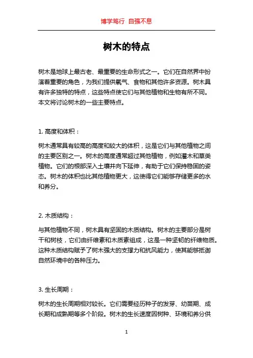 树木的特点