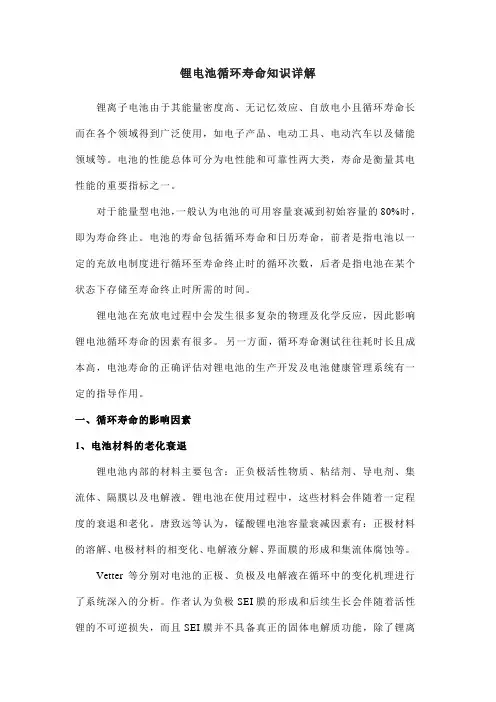 锂电池循环寿命知识详解