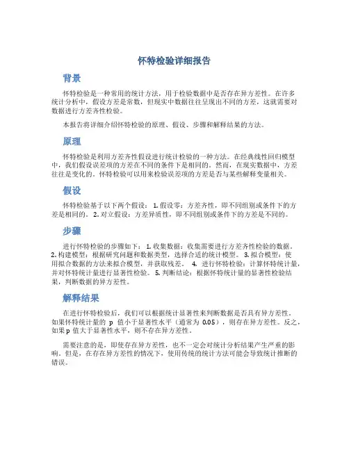 怀特检验详细报告