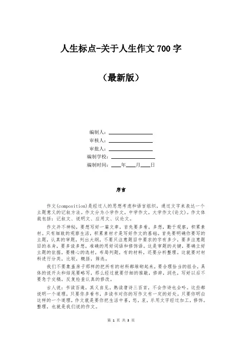 人生标点-关于人生作文700字