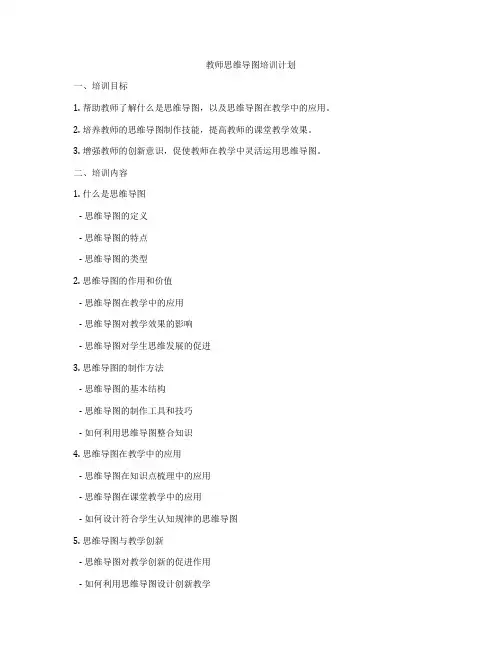 教师思维导图培训计划