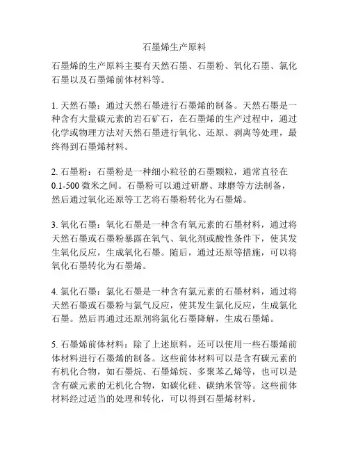 石墨烯生产原料