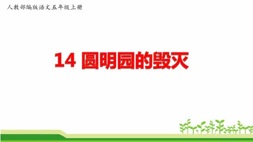 部编版语文五年级上册第四单元《圆明园的毁灭》课件
