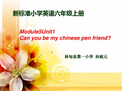 《Unit 1 Can you be my Chinese pen friend课件》小学英语外研社版三年级起点六年级上册48982