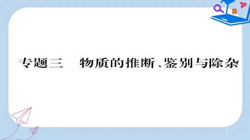 2019-2020中考化学总复习 第2编 重点题型突破篇 专题3 物质的推断、鉴别与除杂(精练)课件