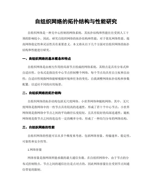 自组织网络的拓扑结构与性能研究